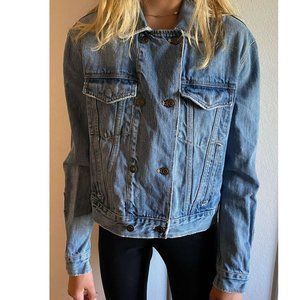 Free People Roe Double Breasted Denim Jacket Size XS